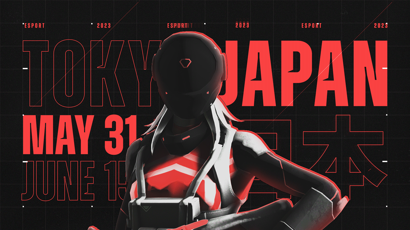 esports game motion graphics  typography   broadcast 2D Animation japan Championship Competition men in black