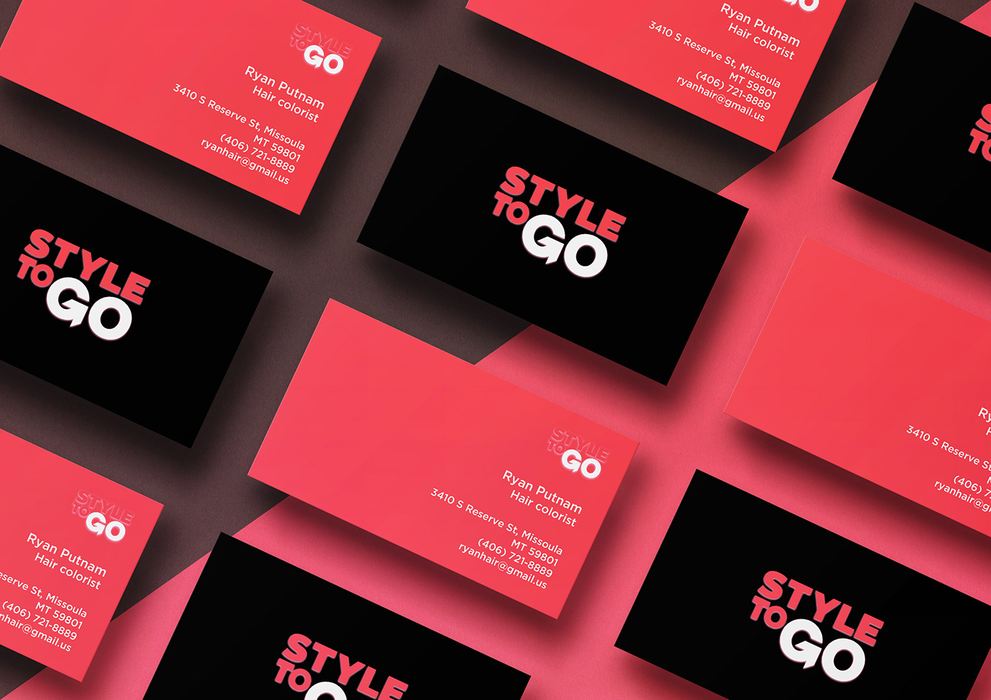brand identity Business Cards graphic design  logo minimal name pink progressive vivid