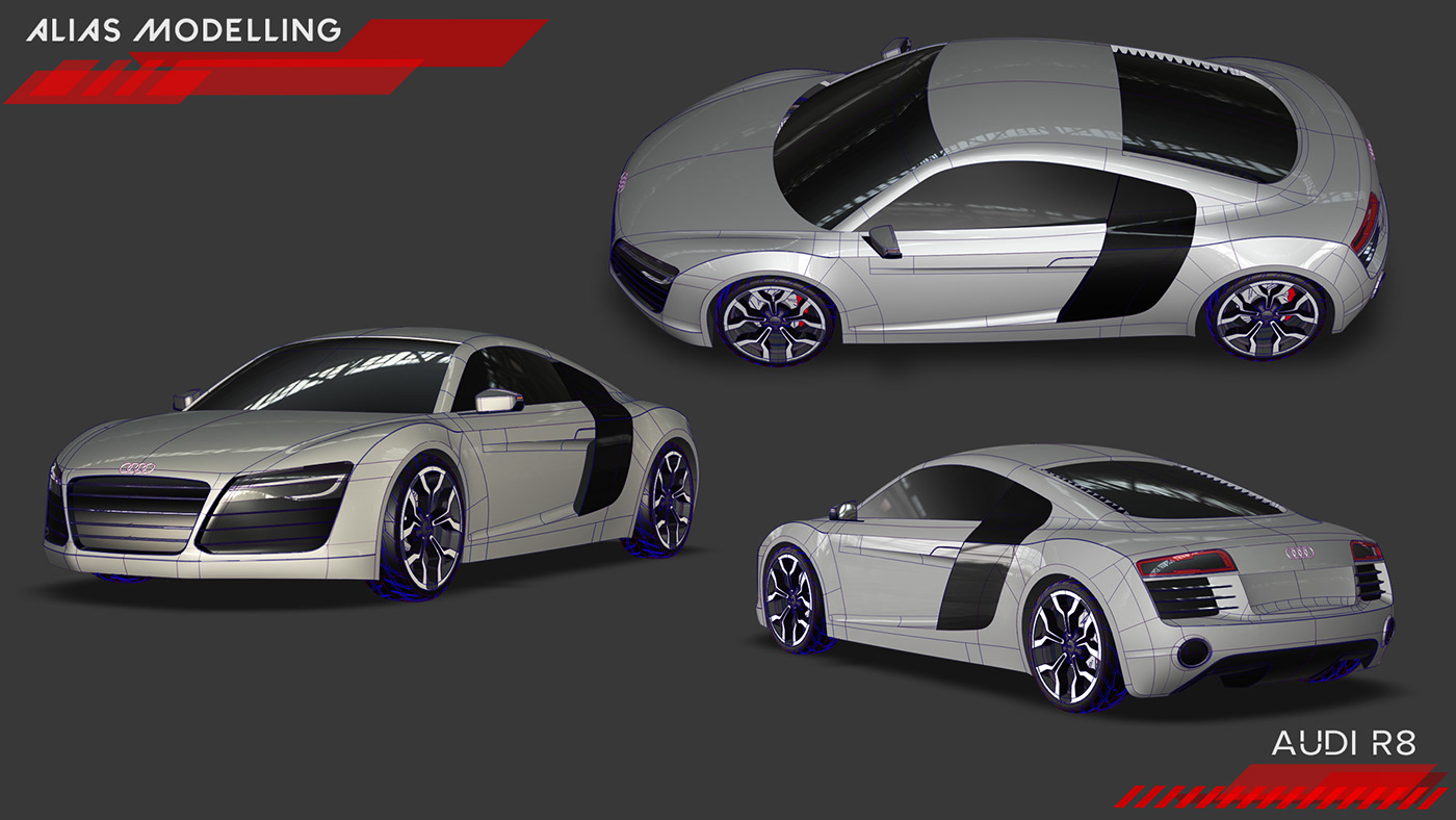 Alias Audi Audi R8 3D model rendering concept alloy wheel rim wheel