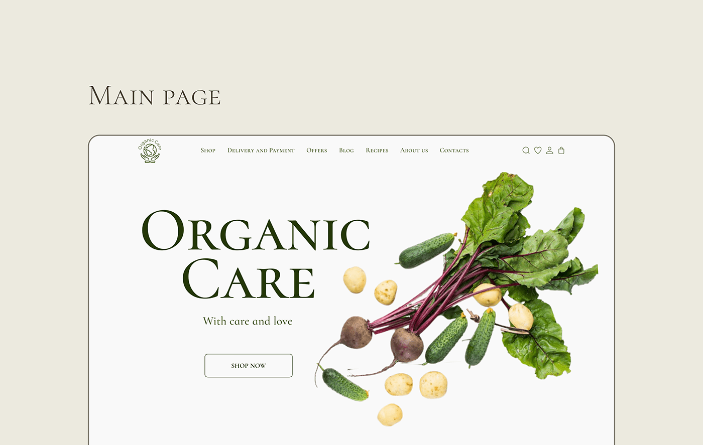 e-store design organic food organicproduct ui design user interface UX UI DESign Web Web Design  Web designer Website