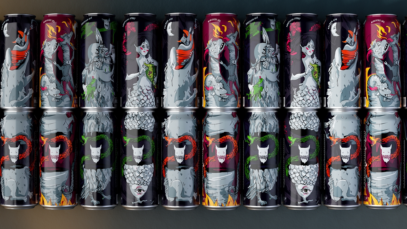 beer ILLUSTRATION  Packaging monsters branding  чаща thicket beverages alcohol