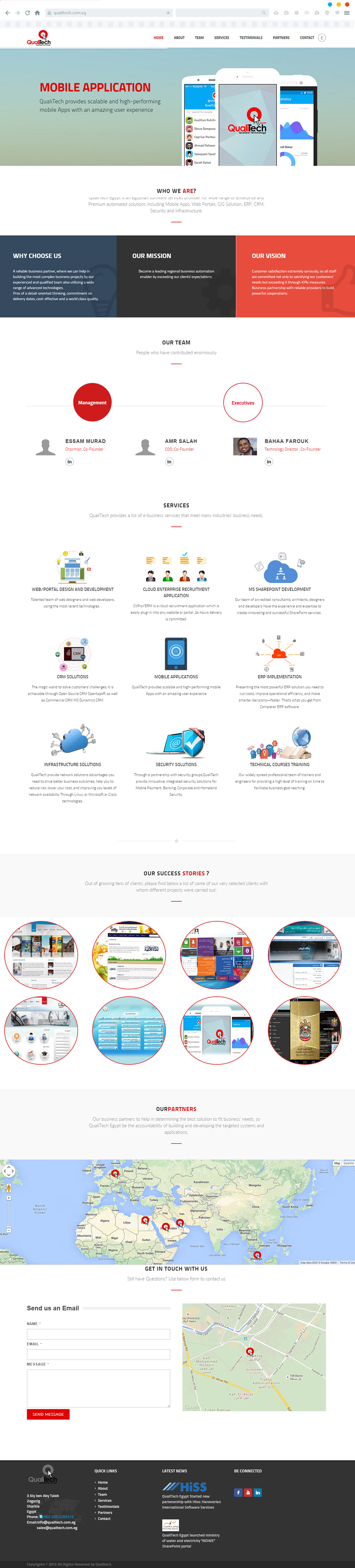 One Page responsive website html5 slider qualitech egypt video promoting video 