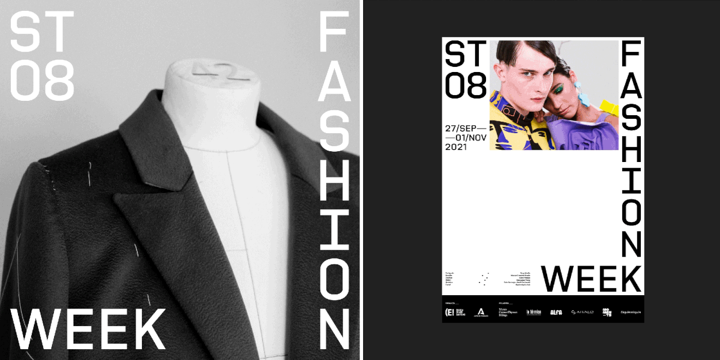 branding  editorial Event Fashion  fashion week Layout Merch poster tipography visual identity