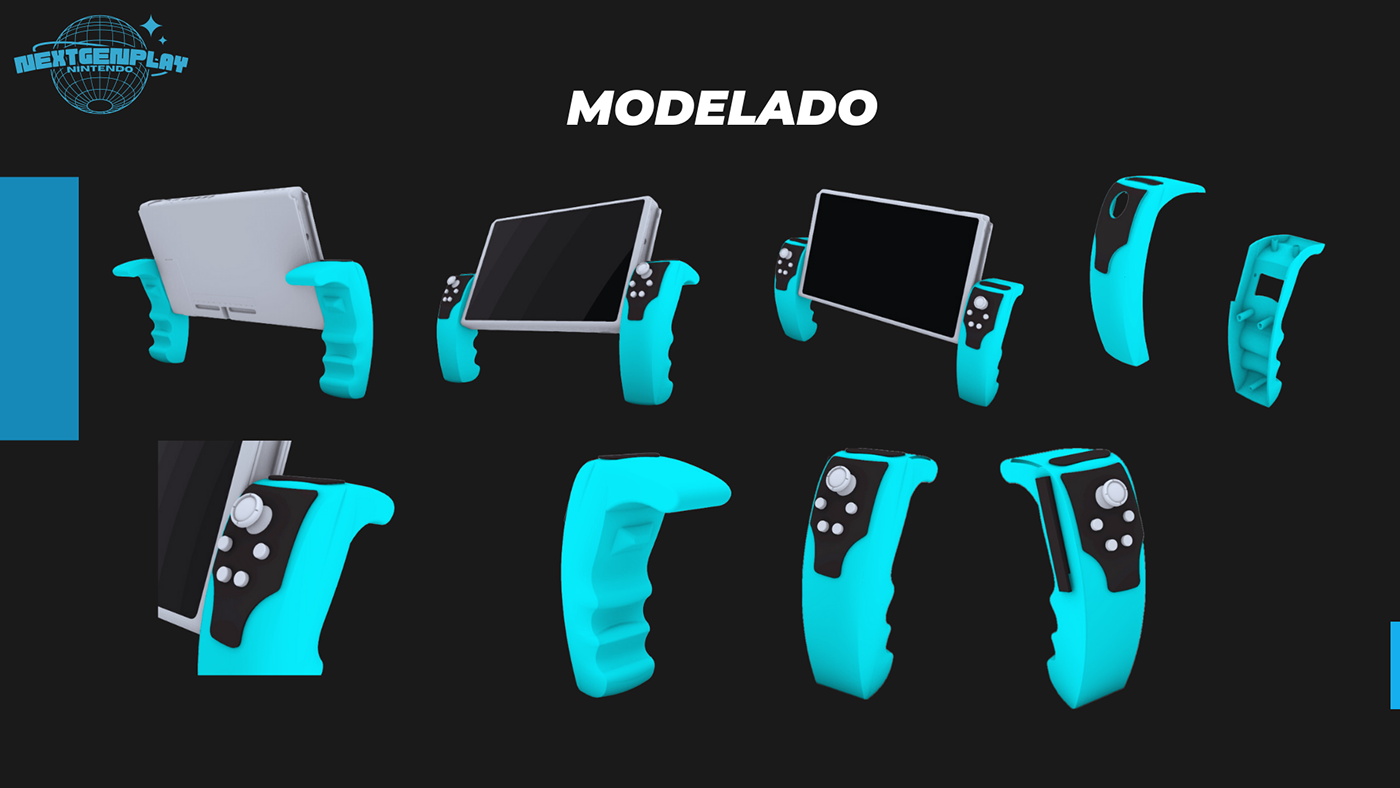 Nintendo redesign switch Rhino 3D play Ergonomia Ergonomics product design  nintendoswitch