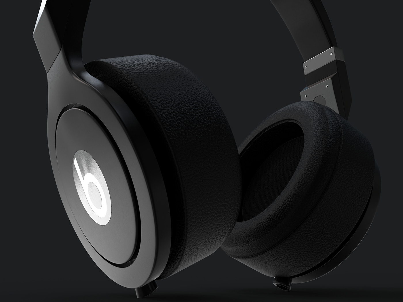3D beats headphone leather product visualization Realism