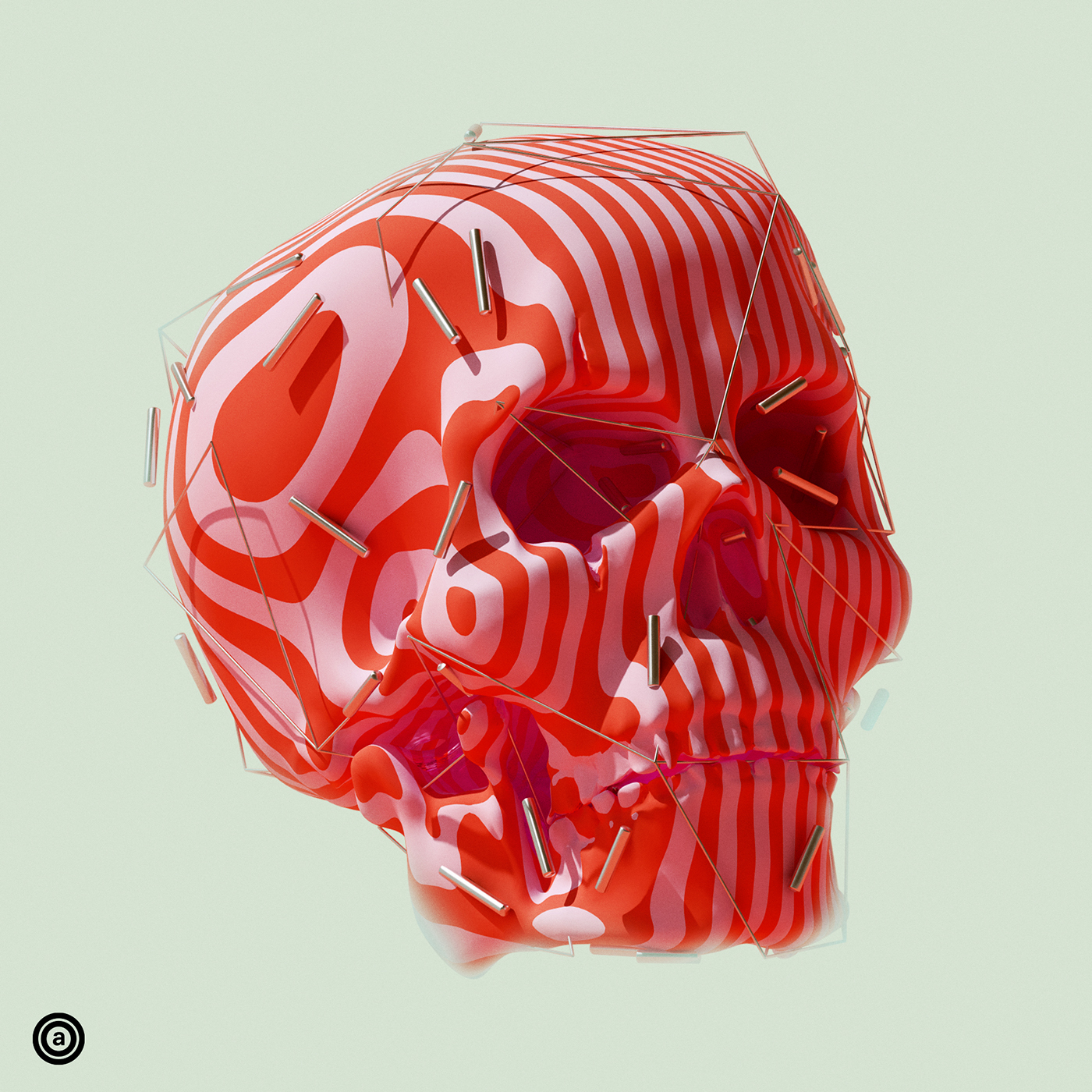 Sebastian andaur daily Project vray cinema 4d instagram social colorful skull Candy color Santiago chile Ps25Under25