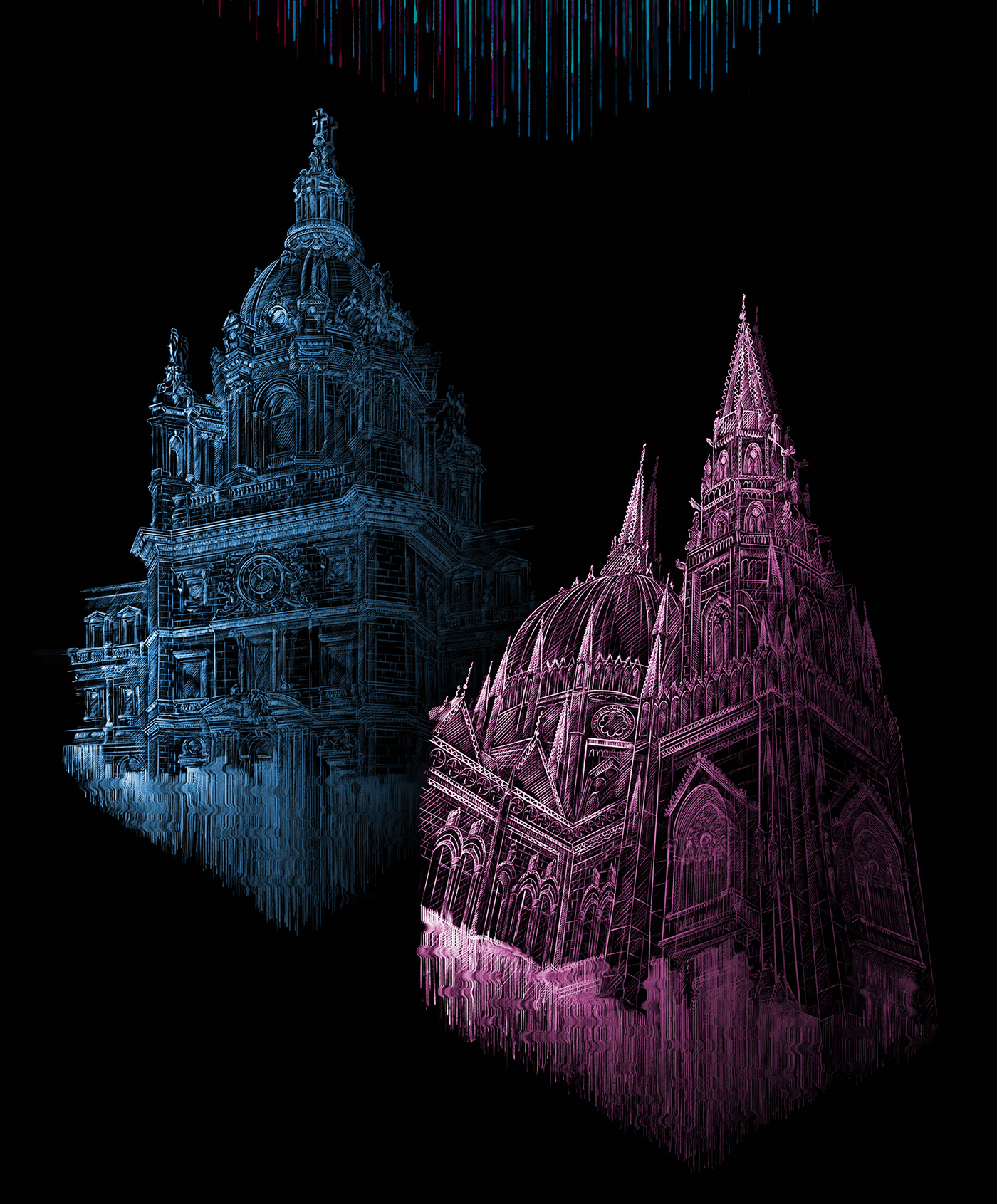 gothic digital illustration Procreate artwork sketch PROCREATE ART Cathedral Church