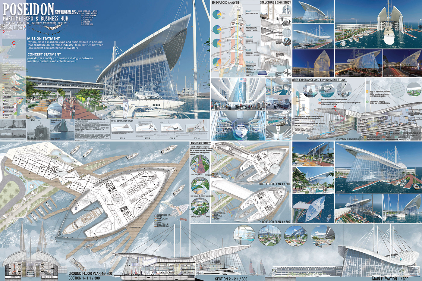 architecture concept design exterior modern Render visualization Yacht Expo