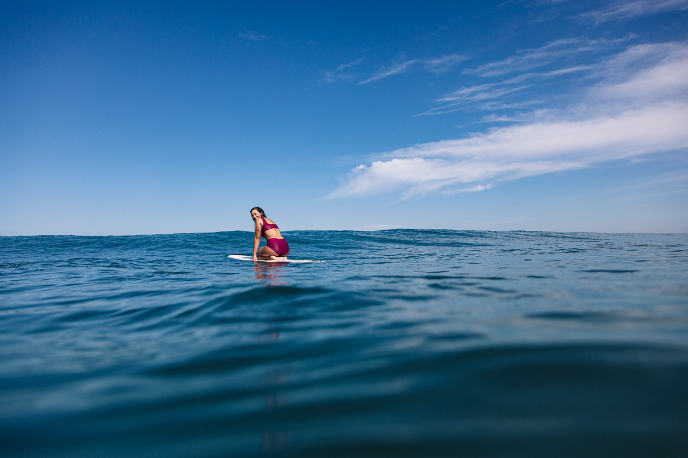 Surf surfing surfer longboarding Kassia Meador swimwear Sustainable Surf Photography bikini
