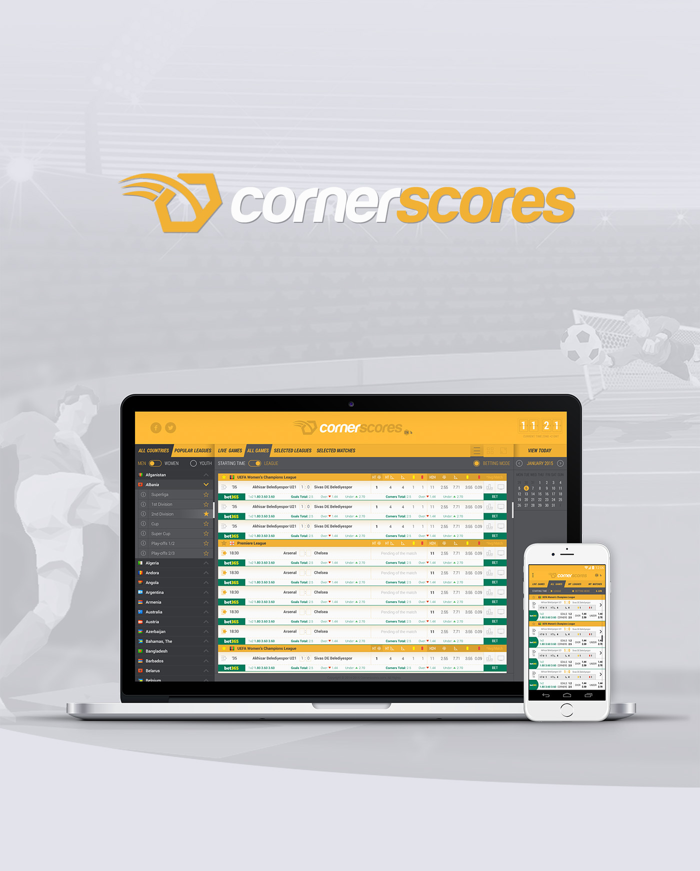 soccer football sport statistic leagues teams Corners cards