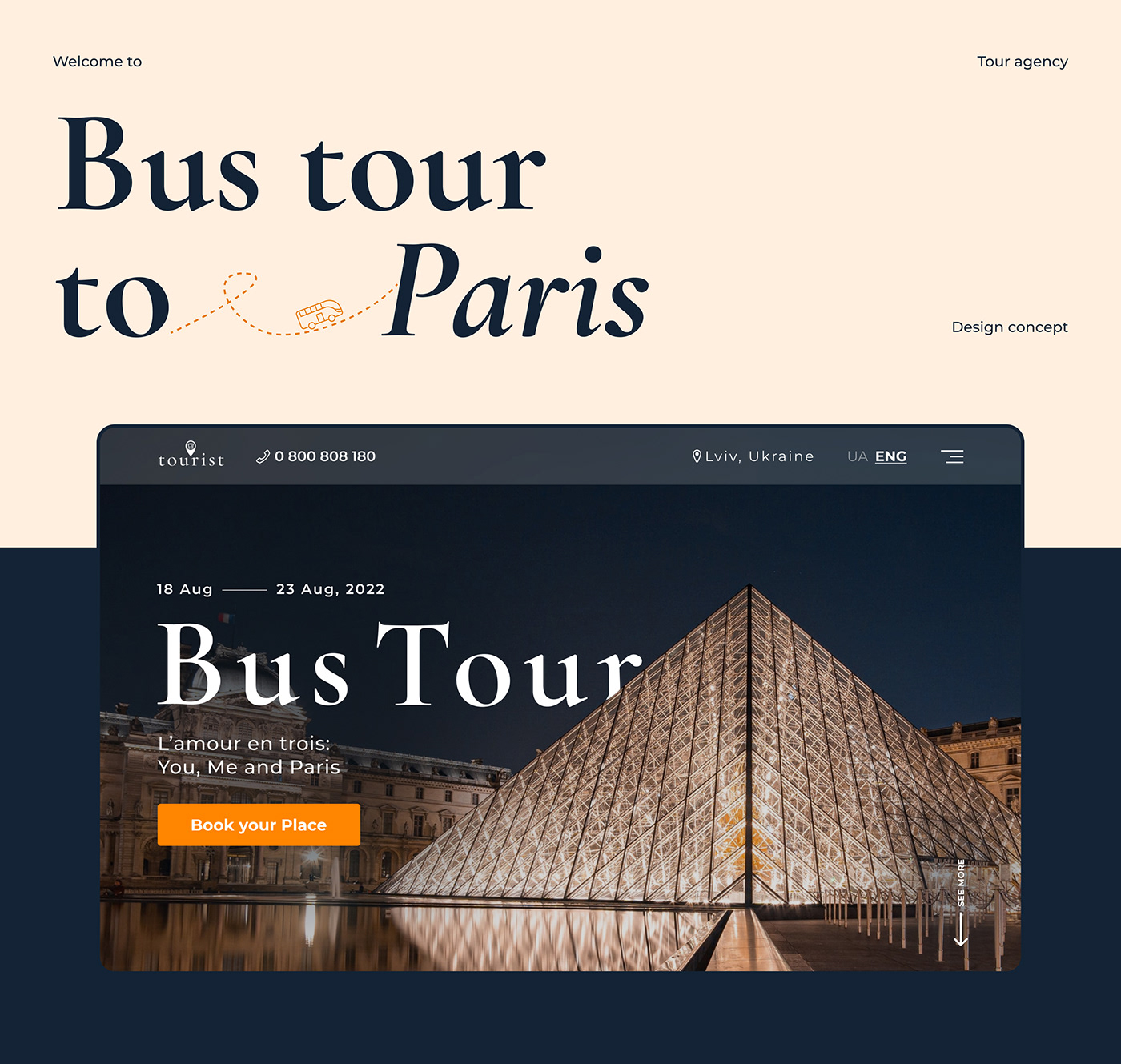 Adaptive design e-commerce landing page Minimalism modern tourism Travel UI/UX Web Design 