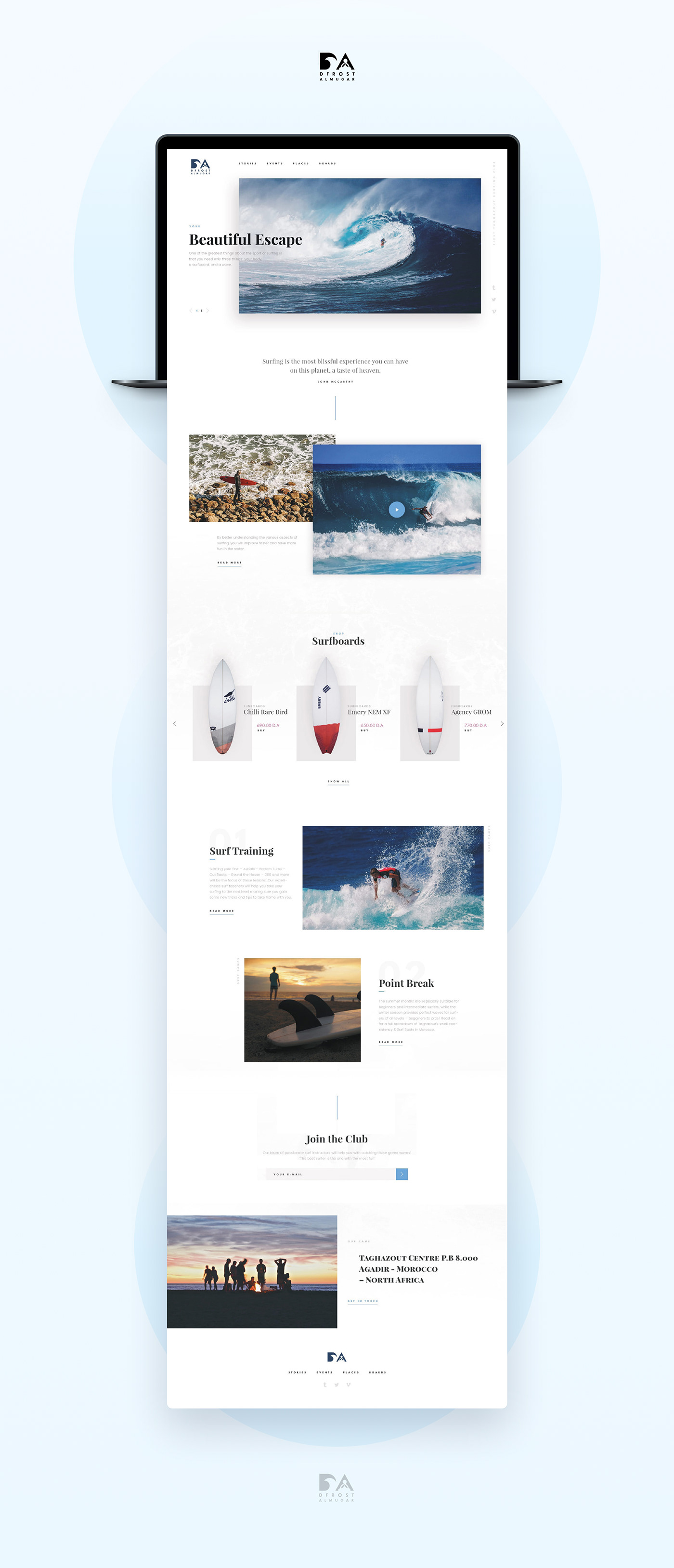 art direction  Photography  surfboards surfing UX&UI