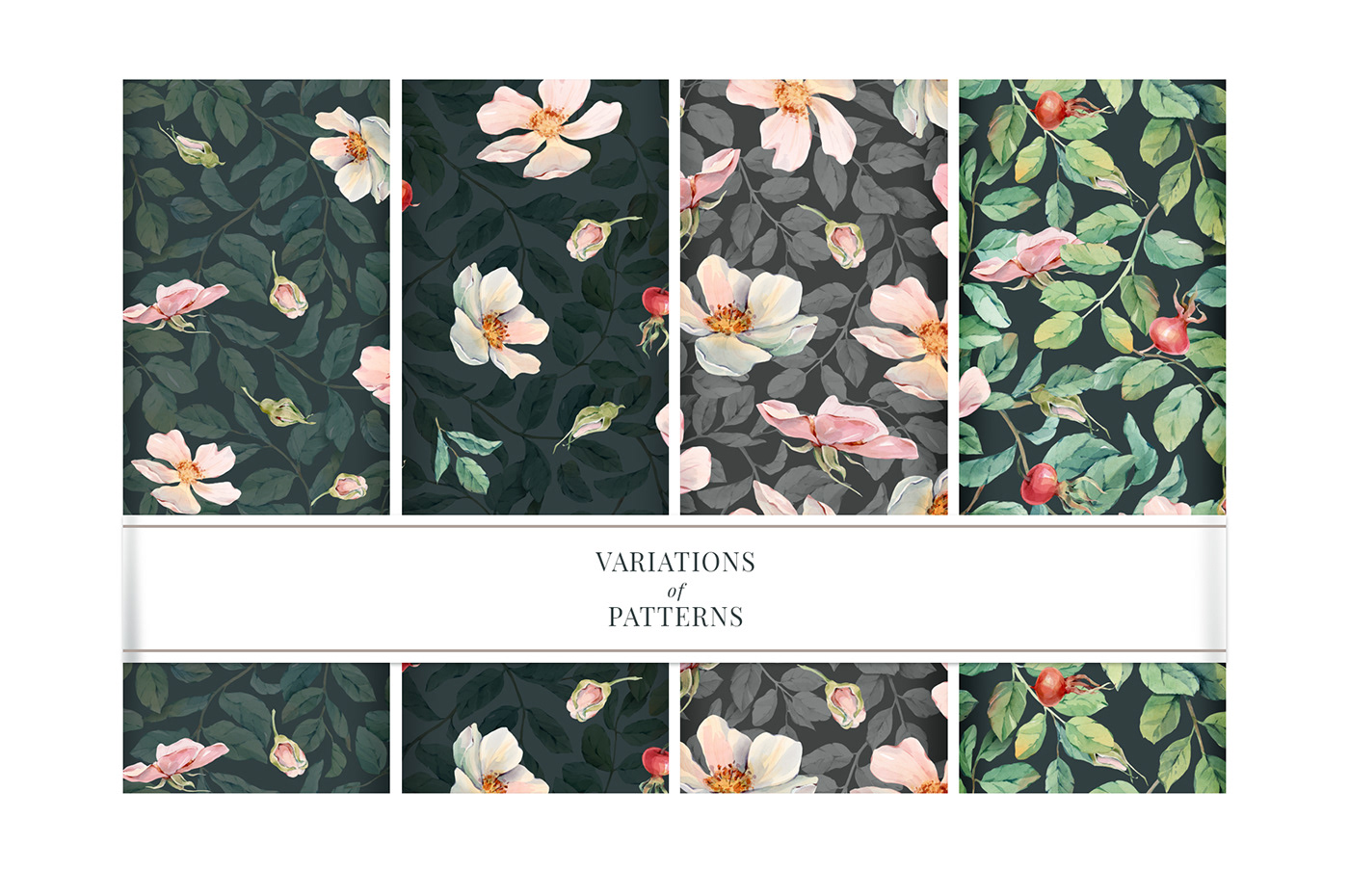 Botanical Pattern flower ILLUSTRATION  pattern seamless pattern watercolor Watercolor pattern