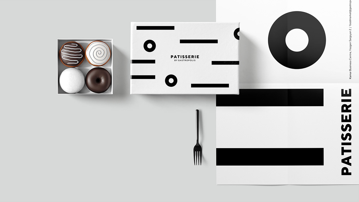restaurant shapes black White circle line asian HORECA conceptual Minimalism