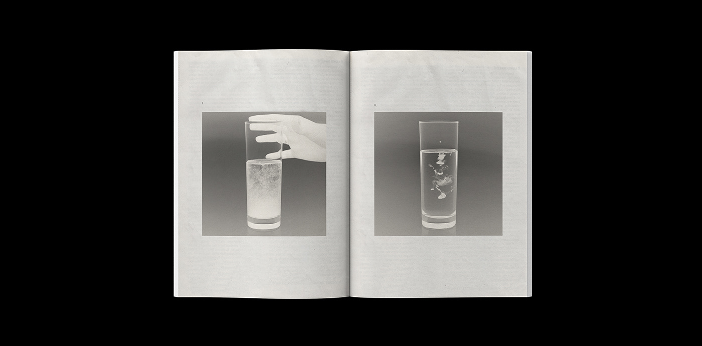 black and white editorial design  glass graphic design  Layout magazine Photography  photoshoot water Zine 
