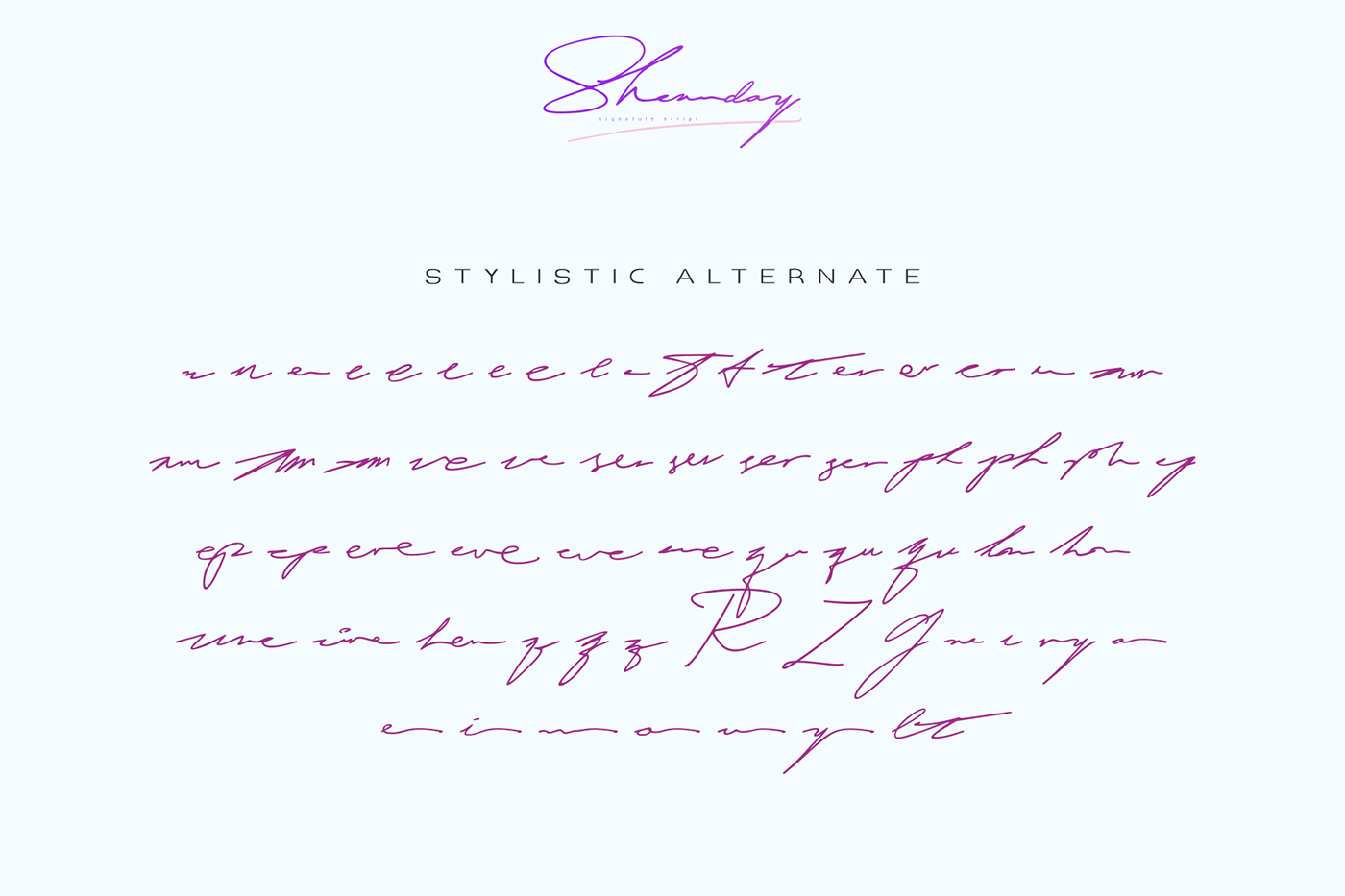 Script signature font handwritten lettering Logotype identity brand