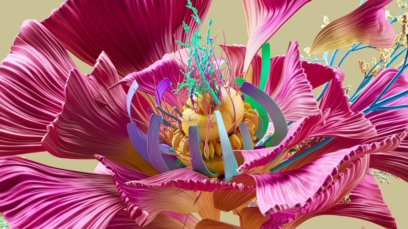 3D algorithm CGI Flora Flowers math Procedural flower Plant
