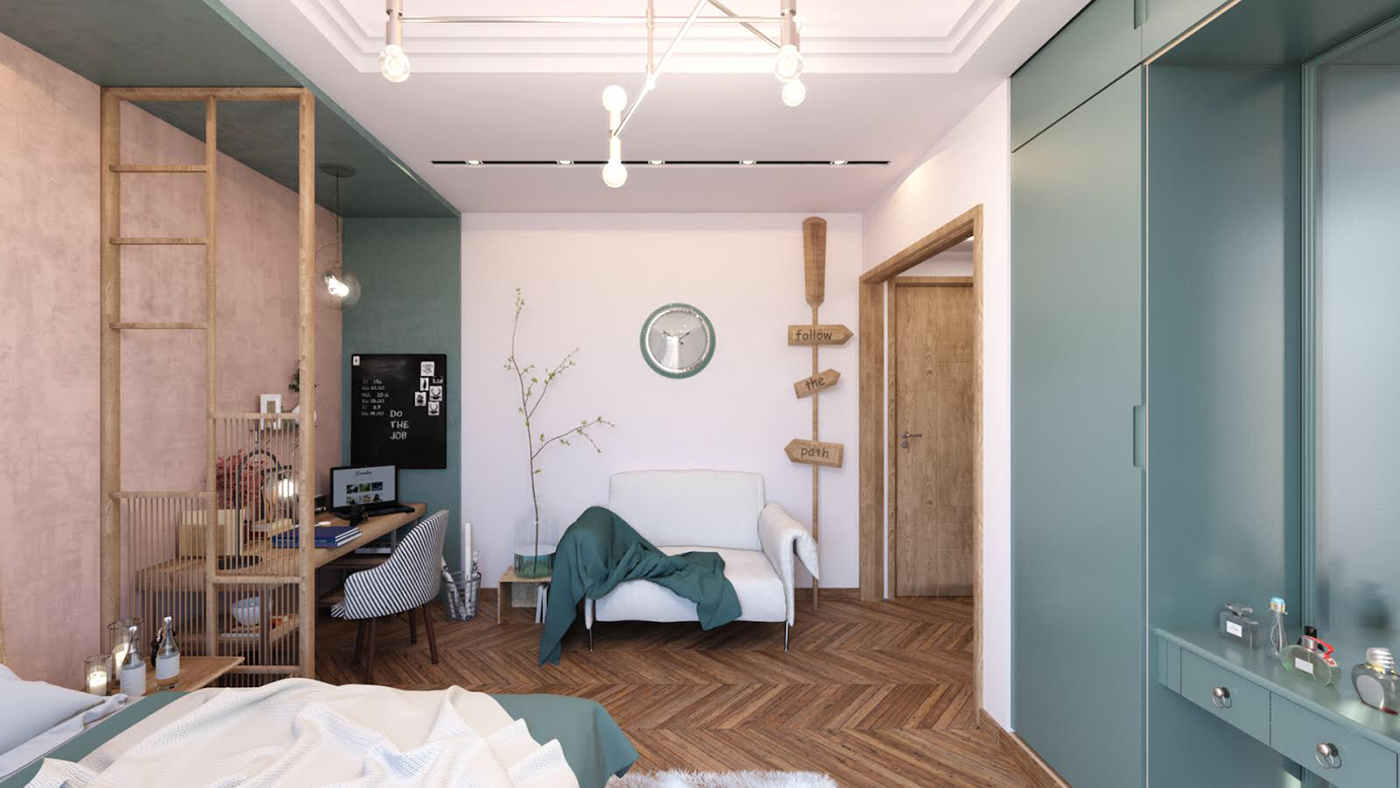 teenagers Interior design modern Bedrooms colors pale teal