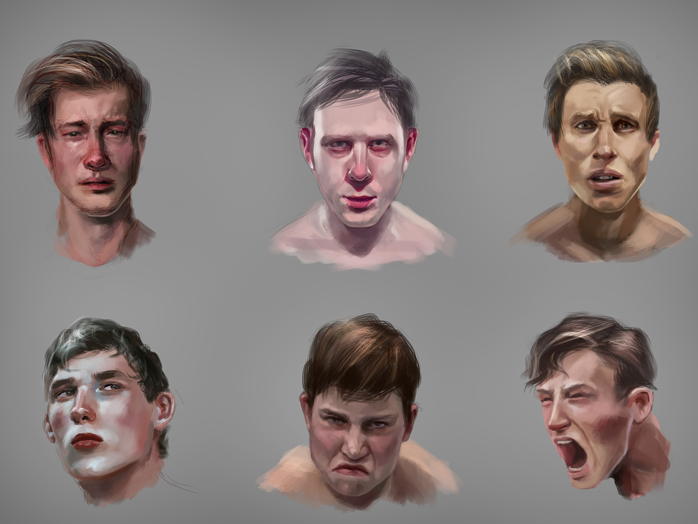 male,man,emotions,expressions,portrait,skin,faces,İllüstrasyon,Dijital Sana...