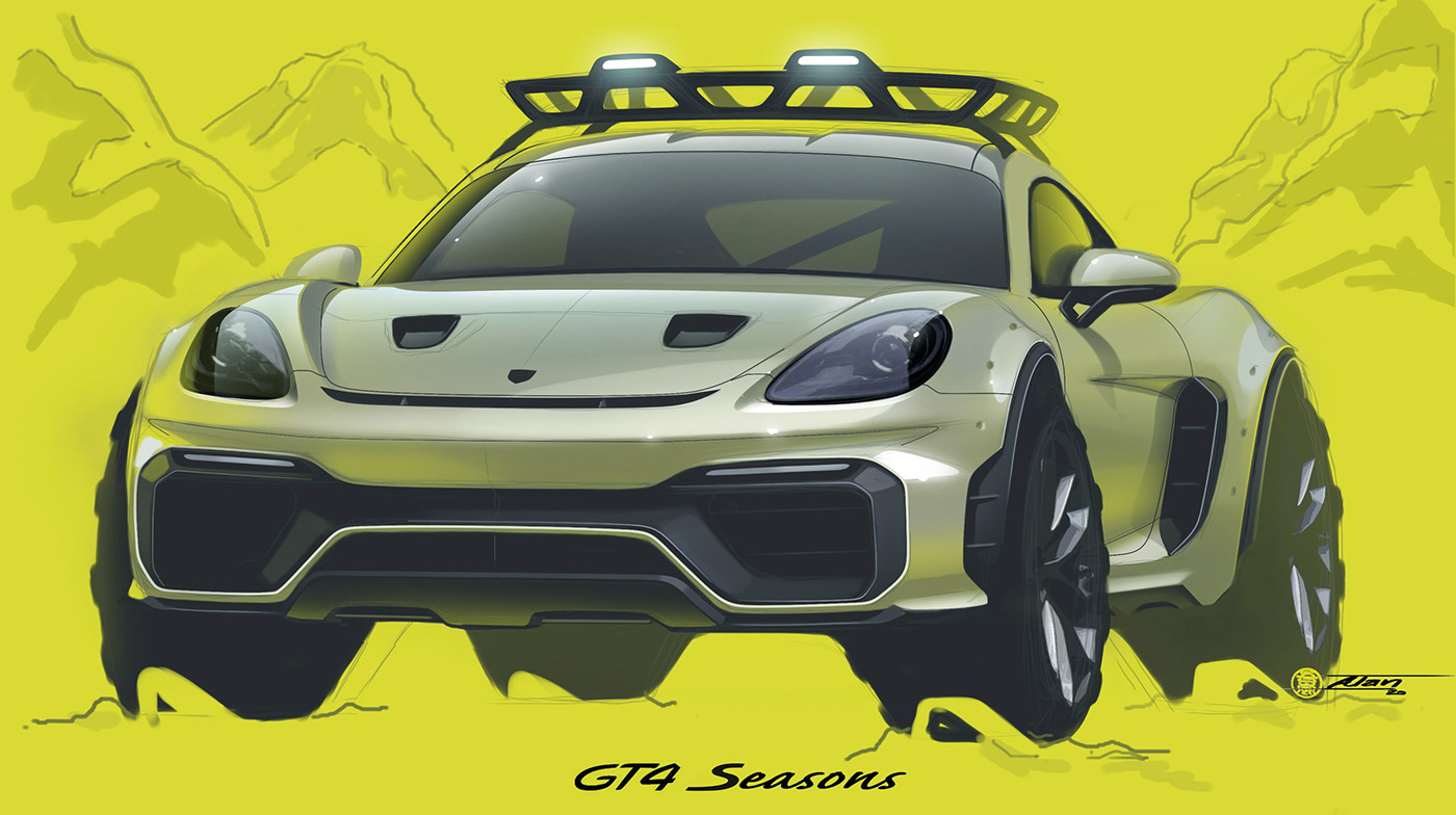 sketches illustrations mazda Porsche
