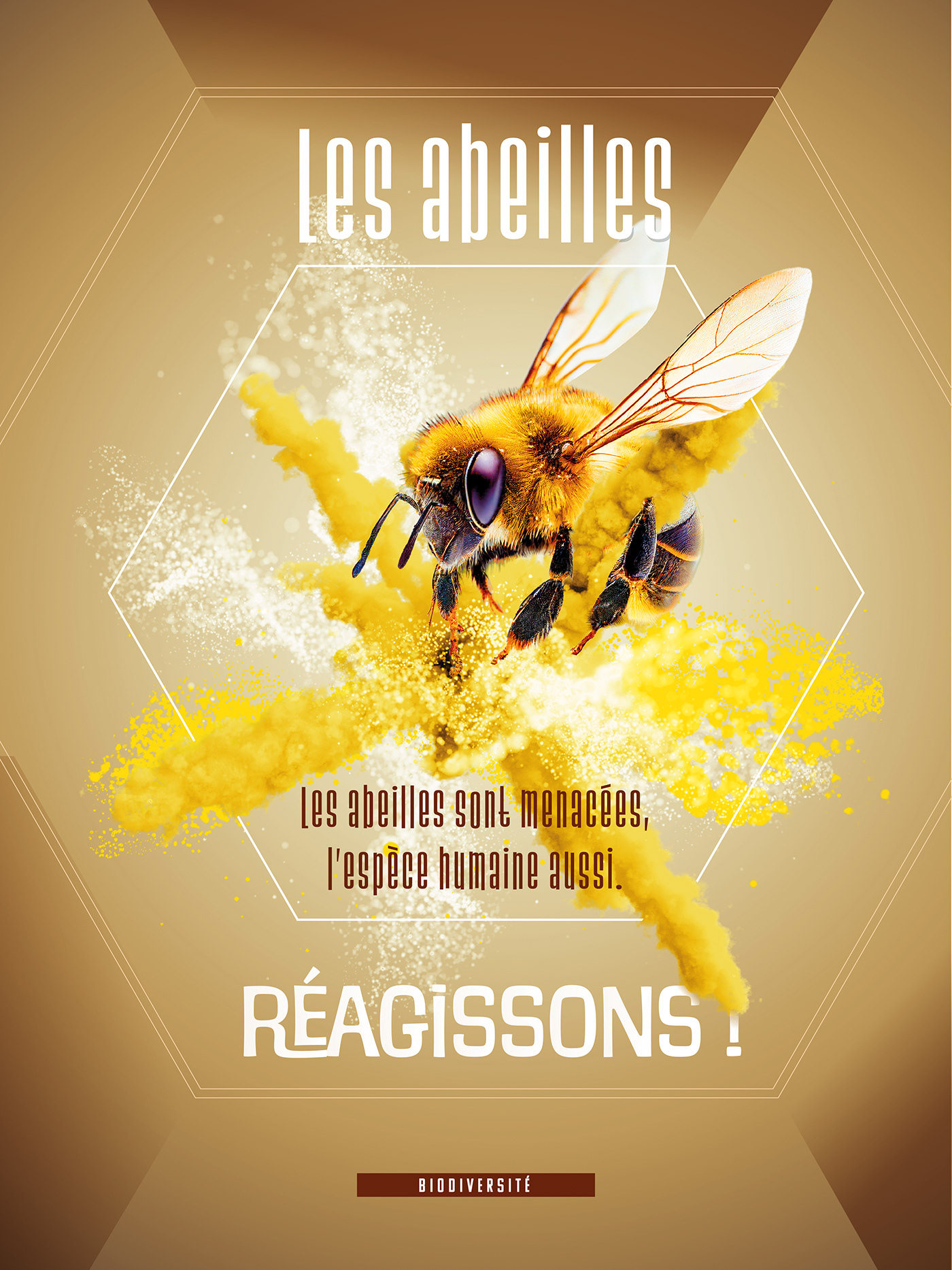 abeille affiche militant print