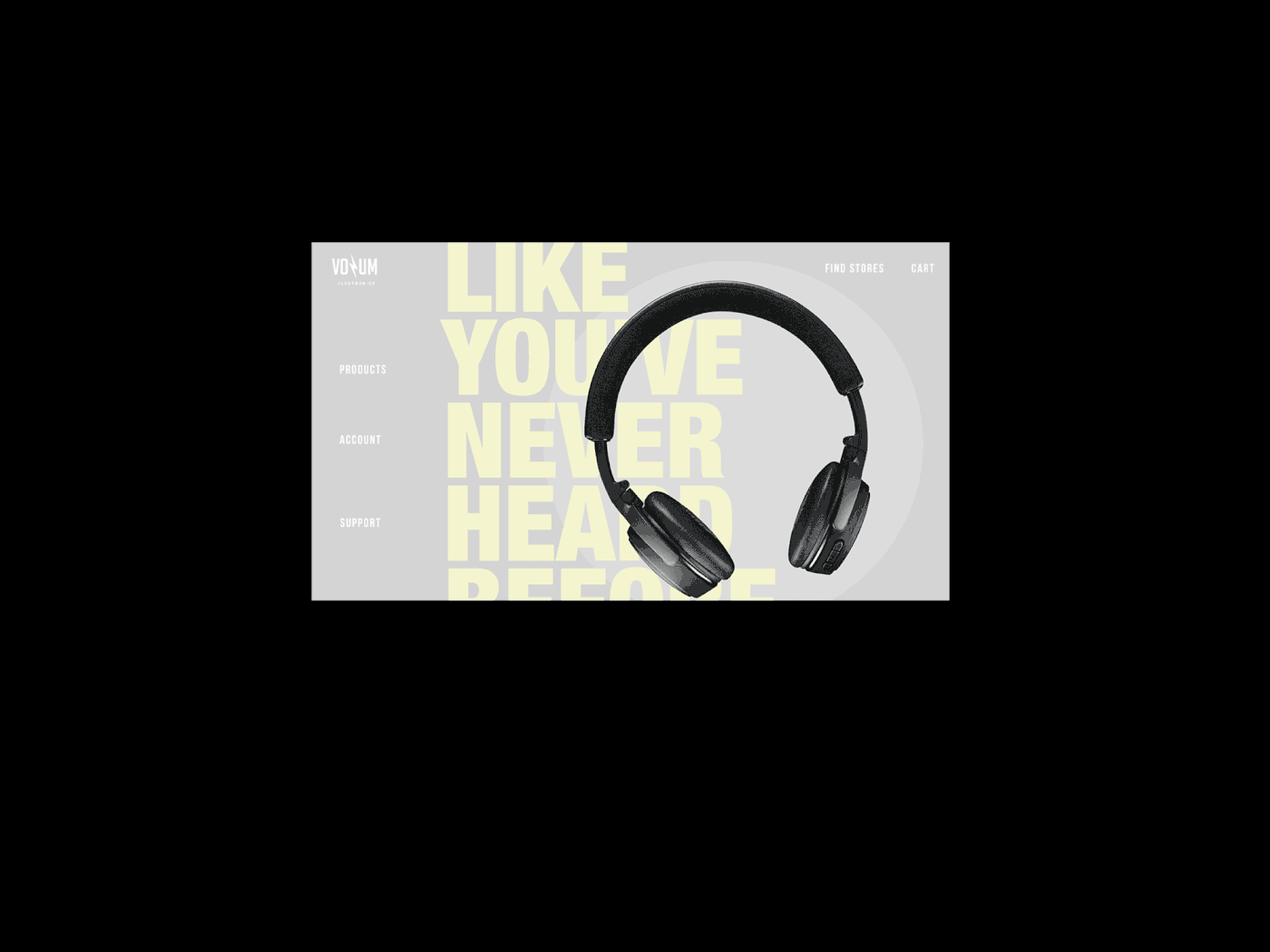 volum headphones speakers headphone website Website Design music speaker website e-Commerce website product website Web Design 