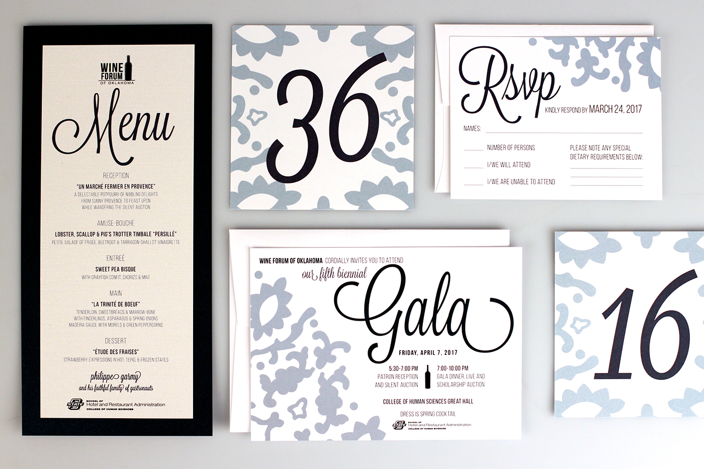 Invitation rsvp menu Table Numbers Event Design lace motif Stationery print identity