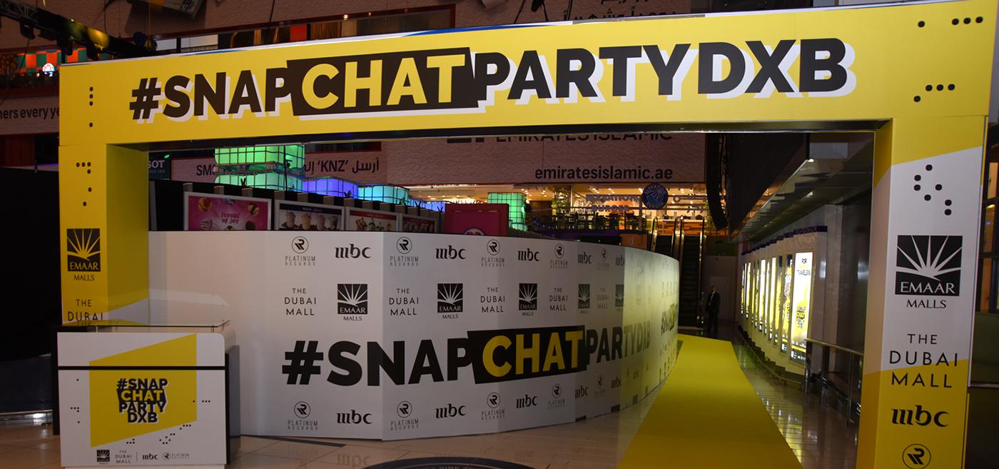 snapchat party dxb dubai Event Events brand communication visual identity posters Badges mediawall promo logos creative