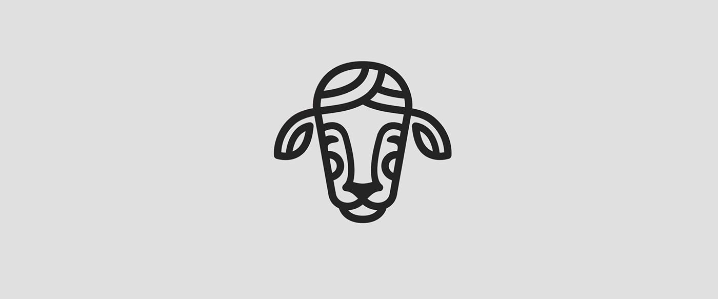 logo design skull black and white. minimalistic simple rabbit lines dark barber shop