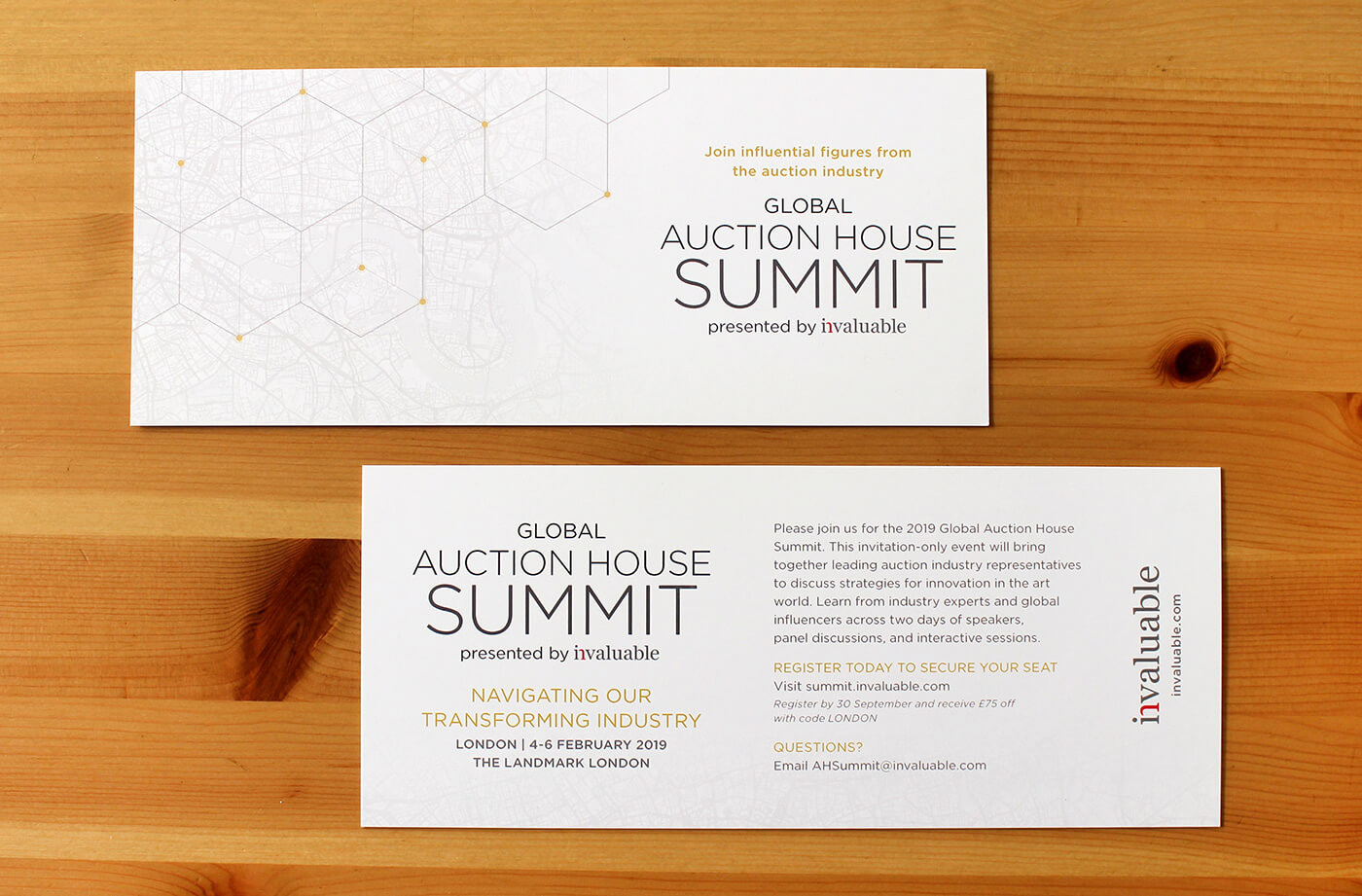 auction industry conference Event Event Branding Hotel Event Invitation invite London summit