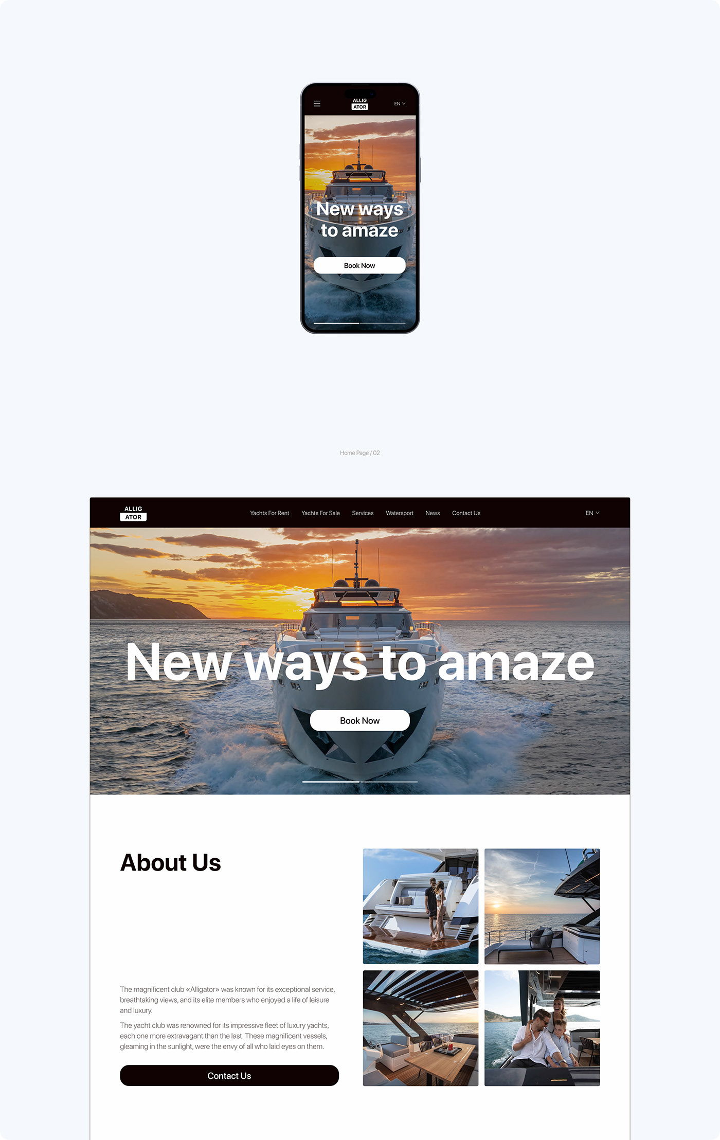 yacht luxury minimal brand identity Web Design  UI/UX Yacht Design boat ship sea