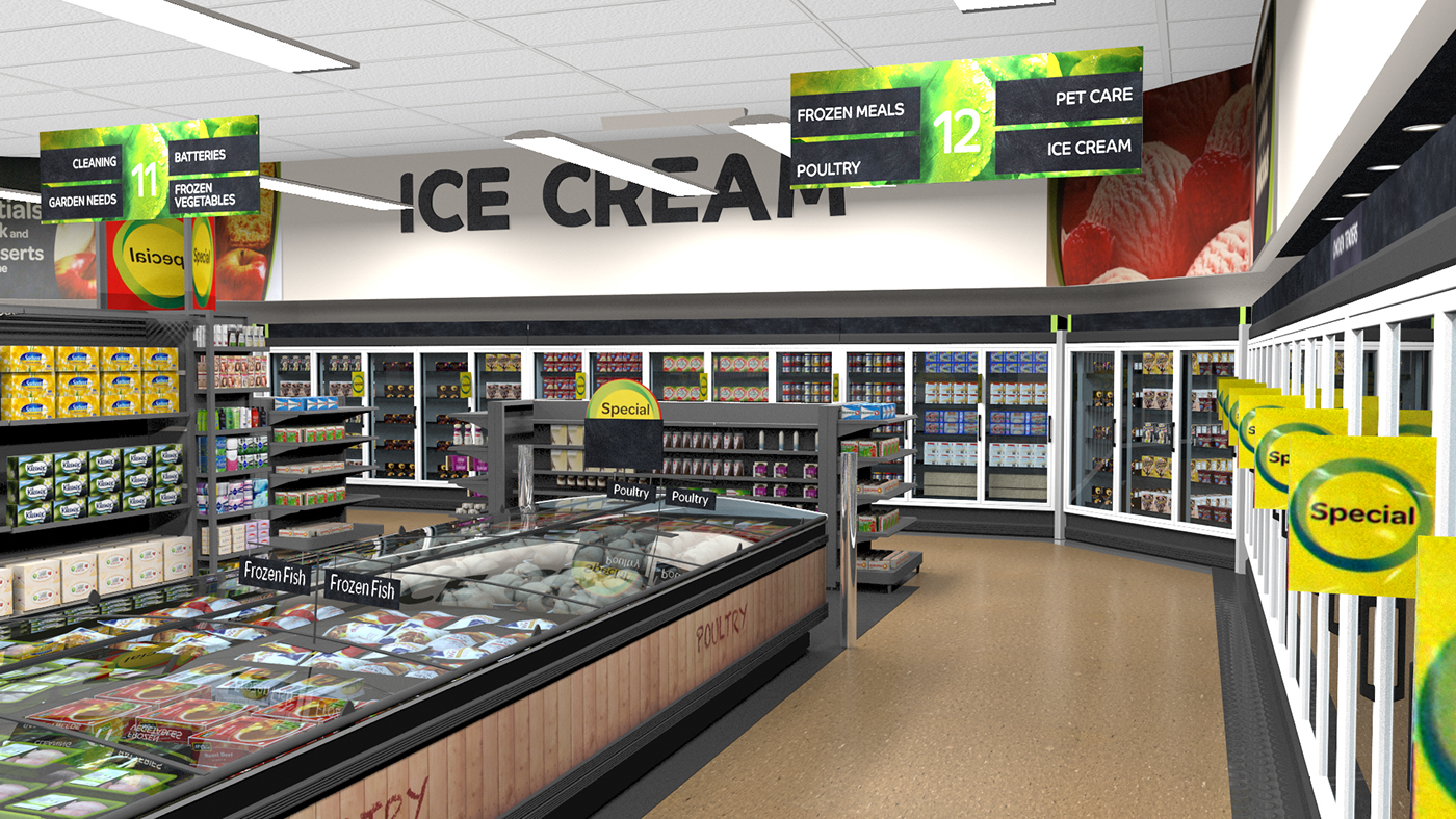  3D  Grocery Store  Model  on Behance