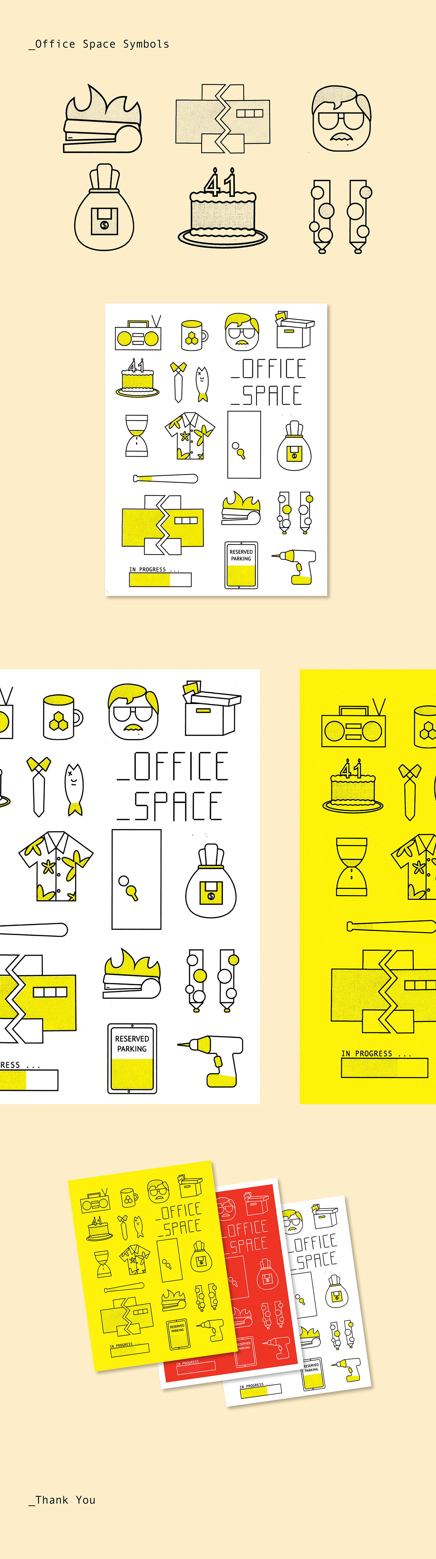 Office Space poster film poster symbols icons