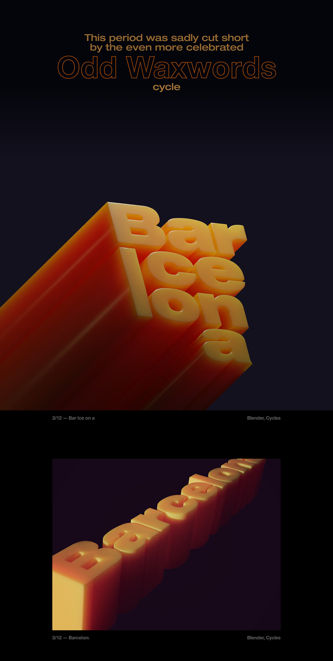 3D blender cycles Render type typography  