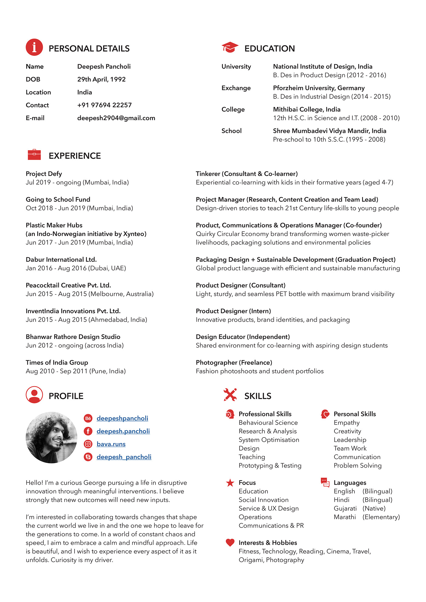 biodata CV Resume