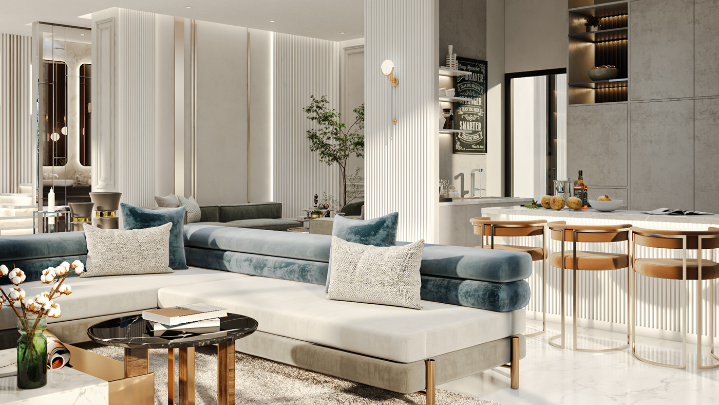 architecture contemporary design furniture Interior interior design  living room modern neoclassic visualization