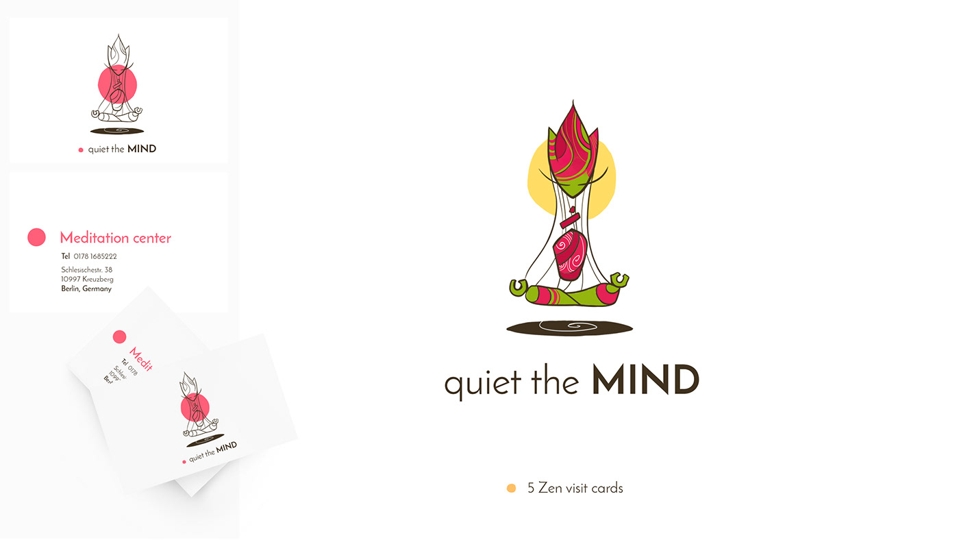 zen meditation ILLUSTRATION  visit card graphic design  Character design  Character lineart art coorporate identity