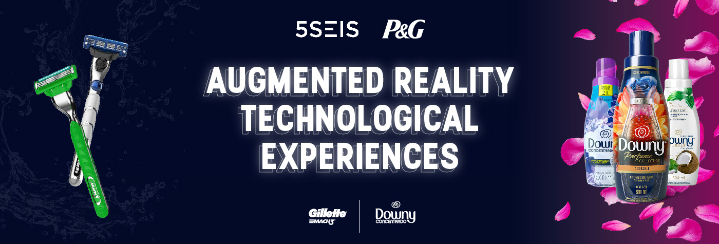 5seis augmented reality beard booth Downy GILLETTE Interactive Experience p&G Product Display Stand
