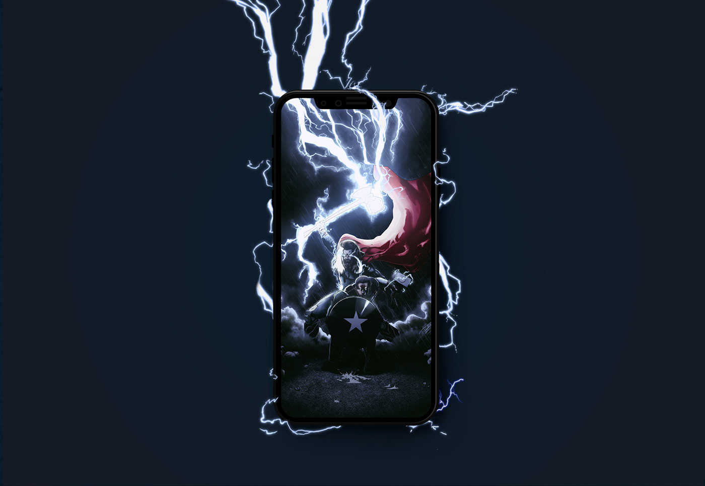 Avengers captain america endgame ILLUSTRATION  lightning marvel Mjolnir Stormbreaker Thor Thors Hammer