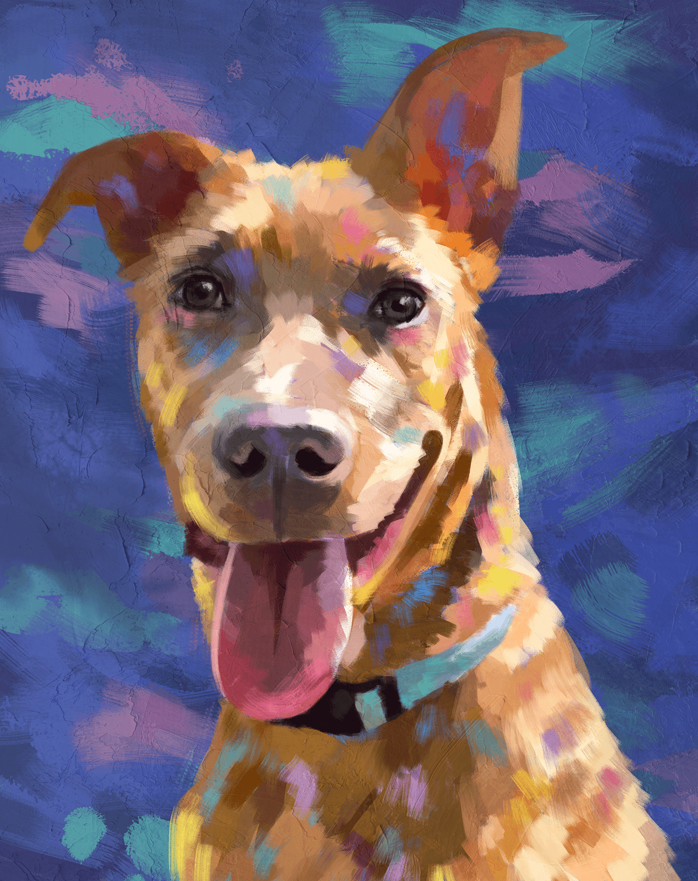 ilustracion Digital Art  ILLUSTRATION  impressionism retrato portrait dog illustration dog portrait digital illustration art