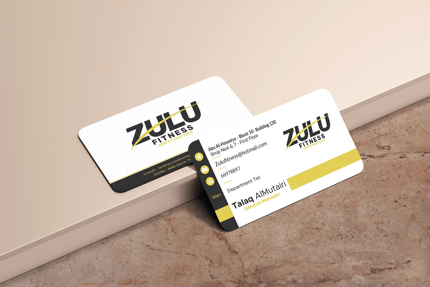 brand card design fitness gym identity letterhead logo stamp Zulu