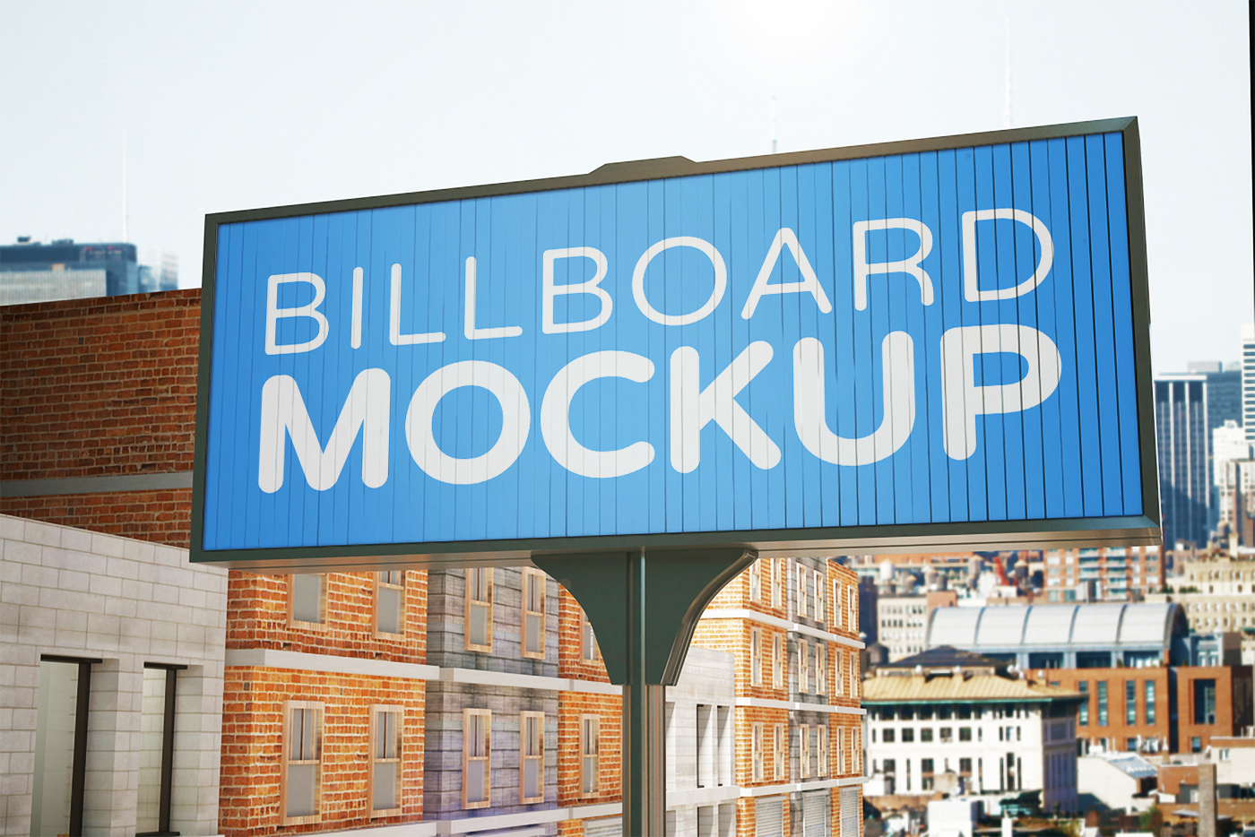 billboard billboard mock-up ad Advertising  road banner mock-up business city road ad