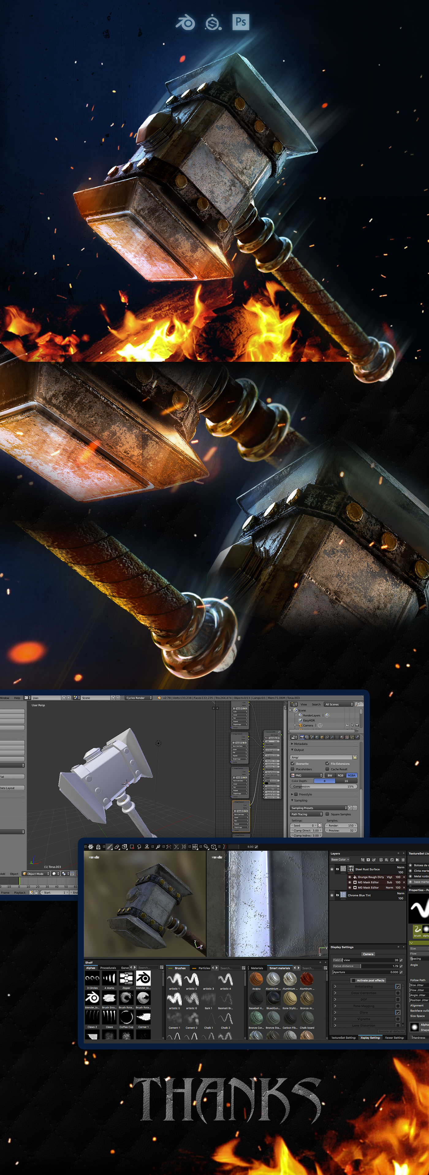 blender 3d photoshop Substance Painter game design  game hammer