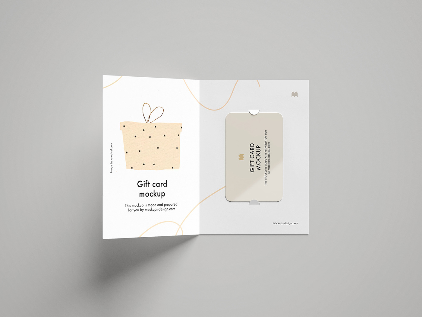 Bonus card download free gift Mockup psd template voucher