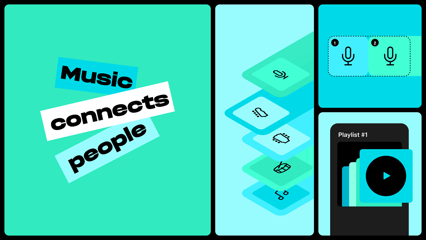 app brand brand identity design digital app manual Moisés music music app visual identity