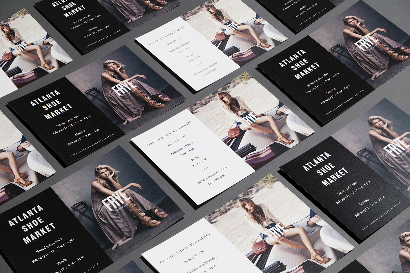 Collateral Invitation design lifestyle Fashion  envelope postcard Layout typography  