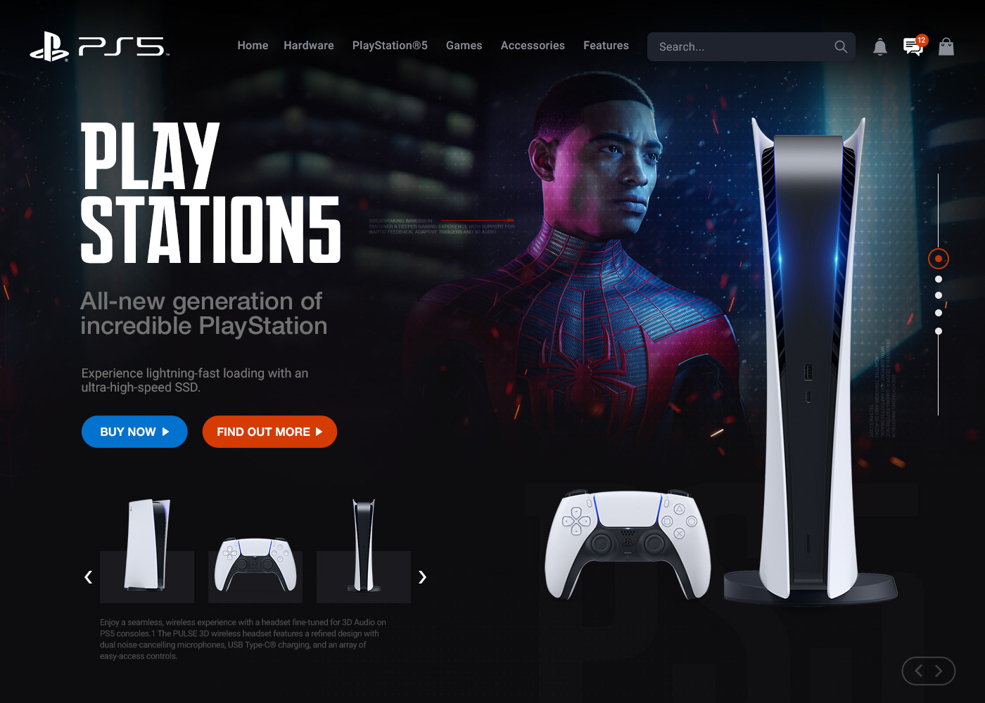 ps5 Electronics Games landing page online store Pinterest Shopee Sony UI/UX