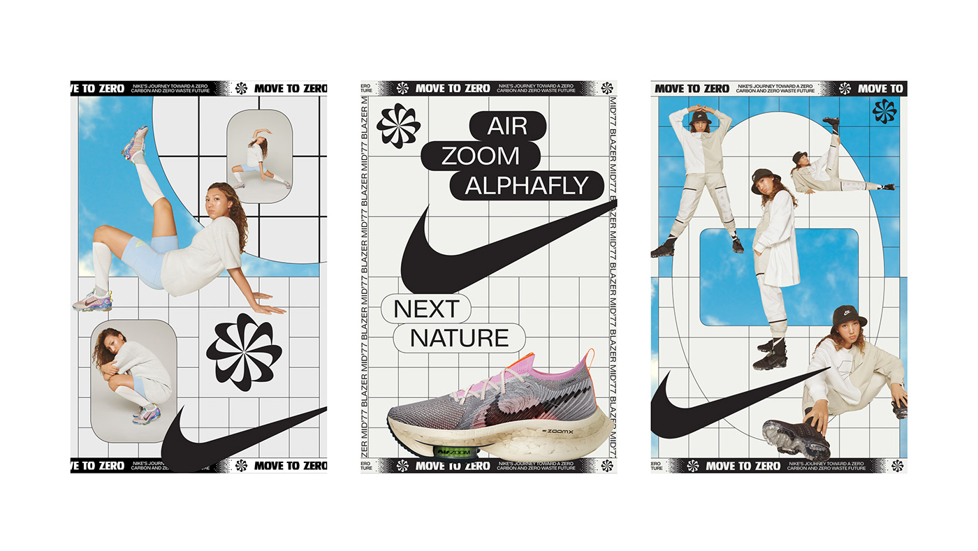 branding  Creative Direction  graphic design  identity move to zero Nike rebranding
