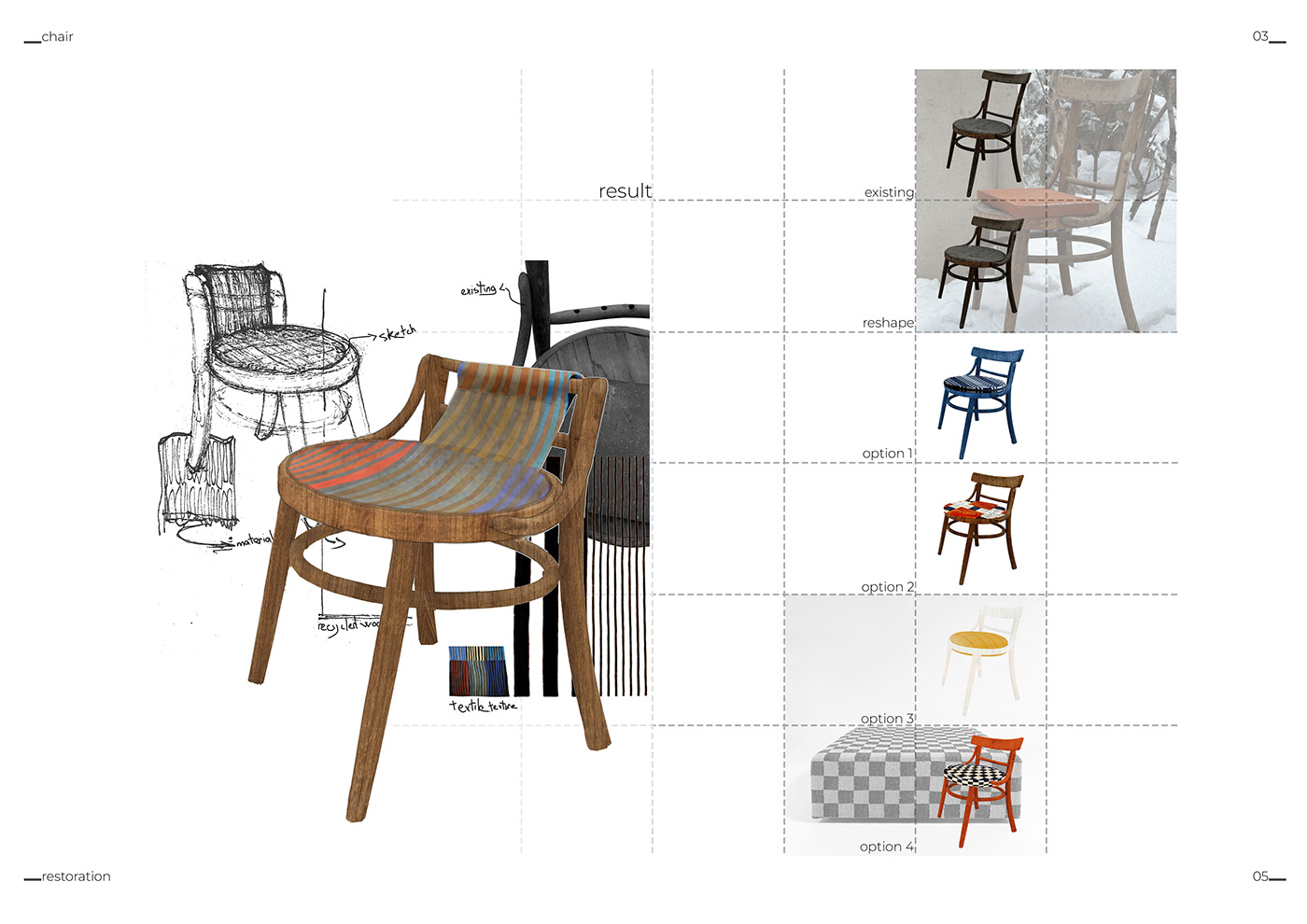 design product design  furniture Workshop architecture restoration sketch interior design 