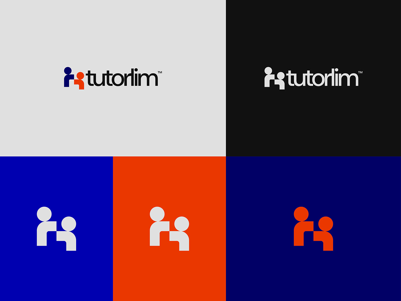 Full logo and icon of Tutorlim in different backgrounds.